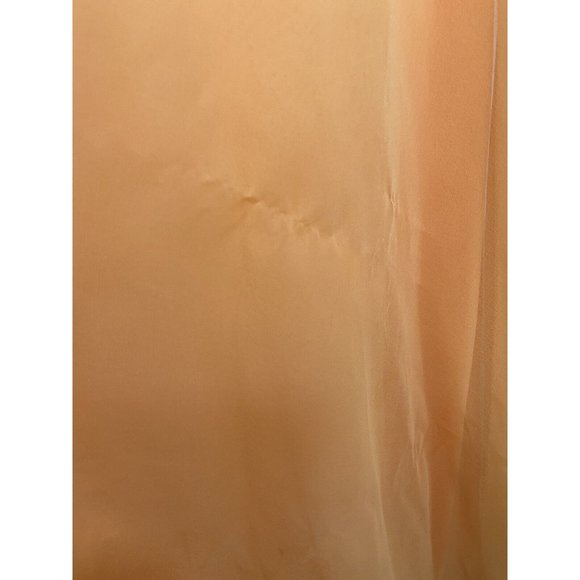 VTG Lee Jordan Orange Long High Neck Back Zip Lined Sheer Sleeve Dress M - Picture 9 of 12